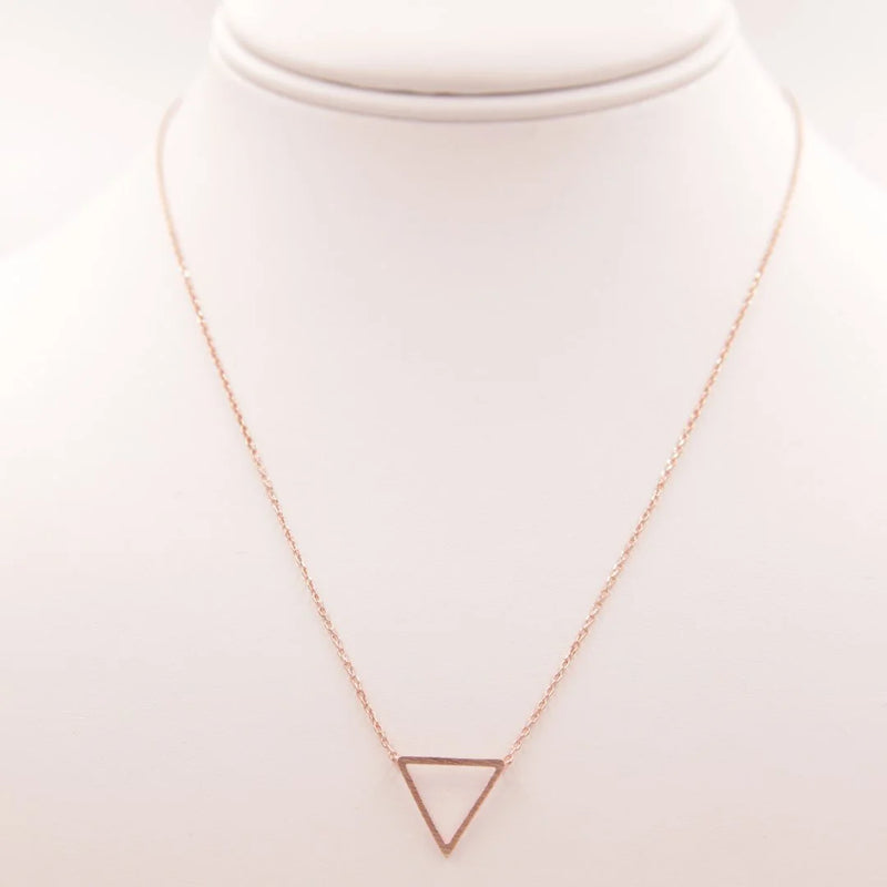 Elegant Triangle Pendant Necklace showcasing a stylish triangle pendant design