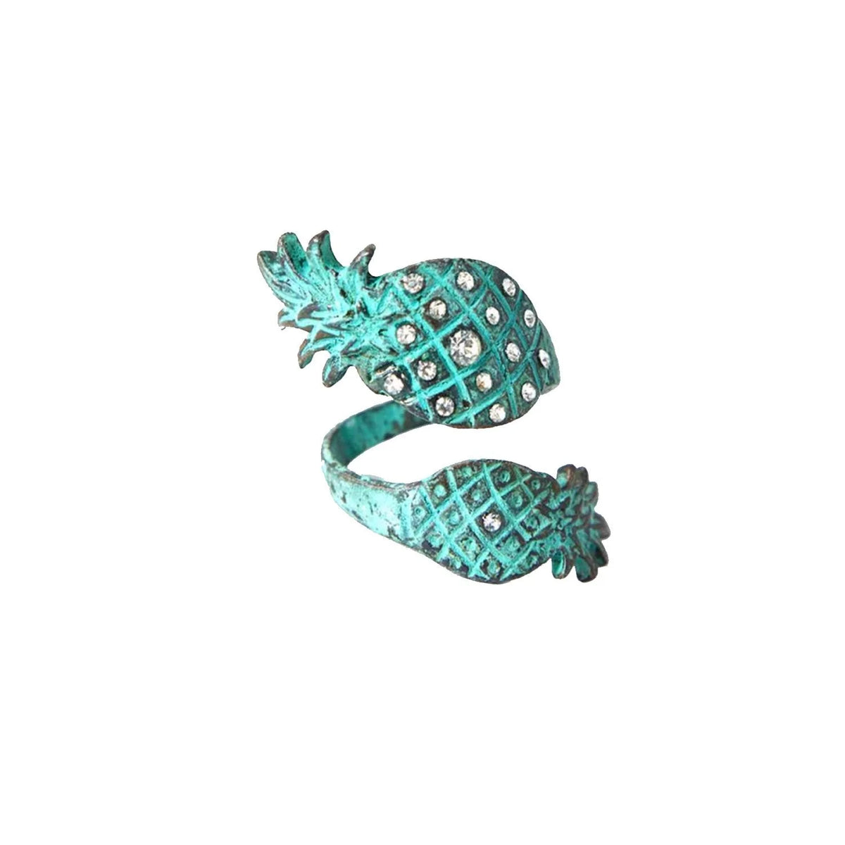 Turquoise Pineapple Ring featuring a turquoise band and a central diamond gemstone