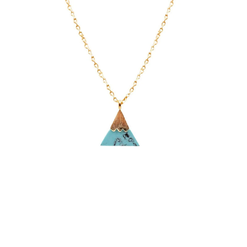 Triangle Turquoise Marble Necklace featuring a stunning turquoise triangle pendant