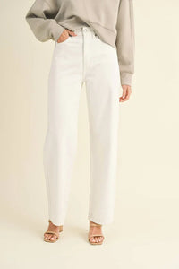 White wide-leg light denim skater jeans featuring a relaxed, baggy fit for ultimate comfort