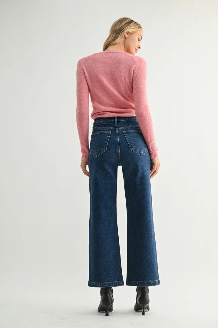 THE SAILOR POCKET WIDE LEG wide leg denim jeans with patch pockets