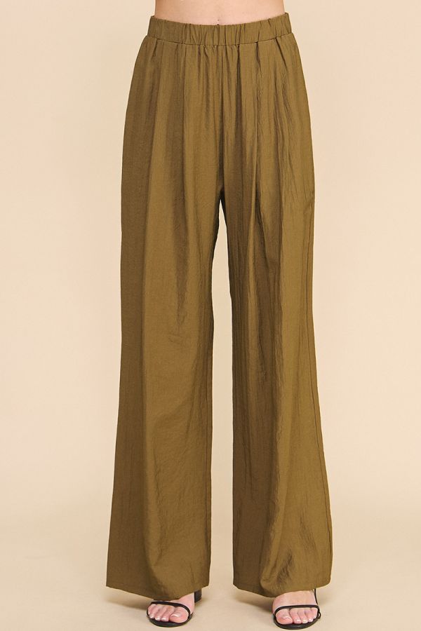 FLOWY TEXTURED SOFT PULL - ON PANTS - PANTS