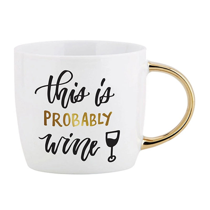 This Is Probably Wine Mug designed for wine lovers with a boho aesthetic