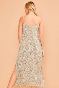FLORAL MAXI DRESS WITH HIGH SLITS - DRESSES