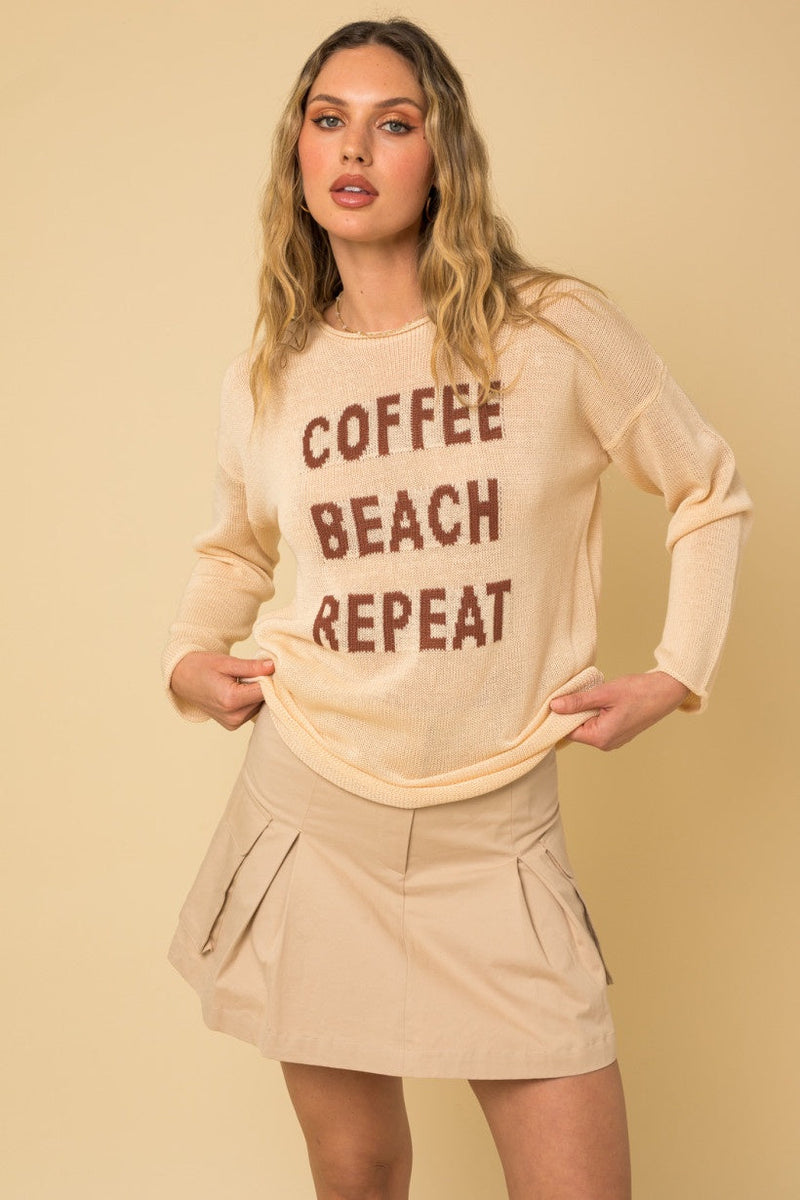 COFFEE BEACH REPEAT SWEATER - SWEATERS