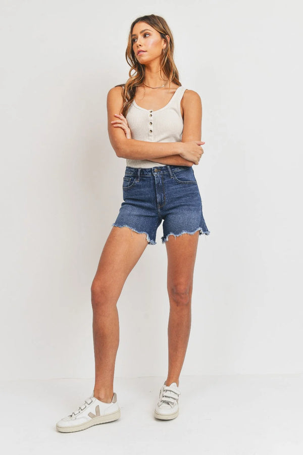 Shorts For Tomboys WOMENS TOMBOY DENIM SHORTS WITH HI-LO HEM