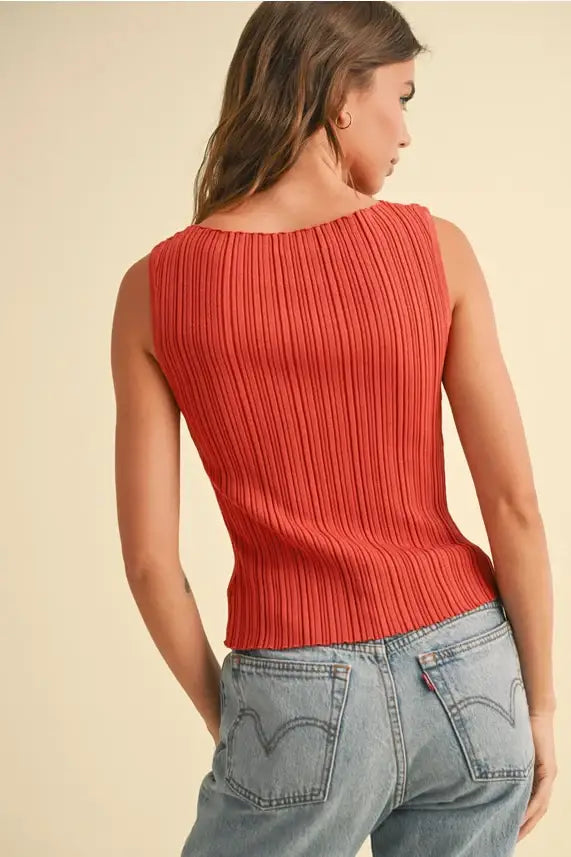 Viscose ribbed knitted tank top for a stylish addition to boho chic clothing