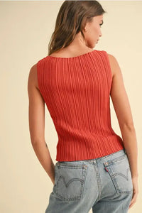Viscose ribbed knitted tank top for a stylish addition to boho chic clothing