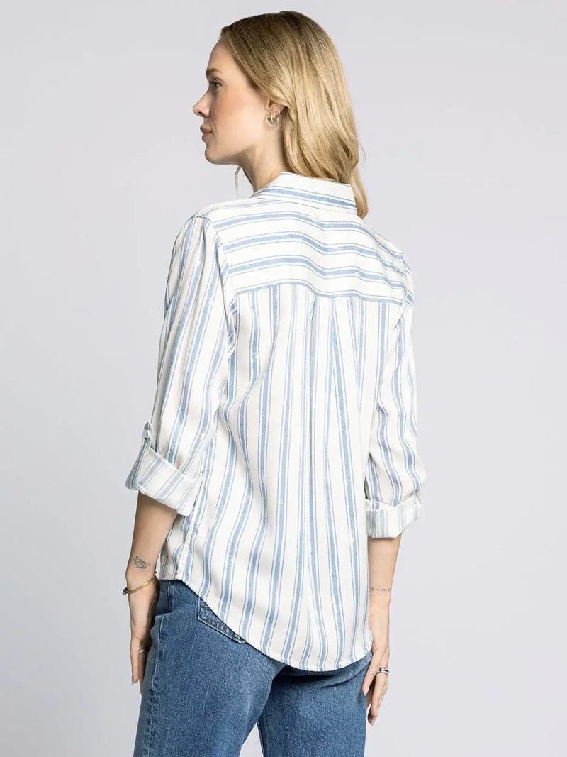 Women’s striped button-down shirt from Thread and Supply, perfect for shop Daisy boho chic clothing