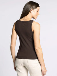 Women’s ribbed dark brown sleeveless Clarkson Tank from Supply Clarkson collection