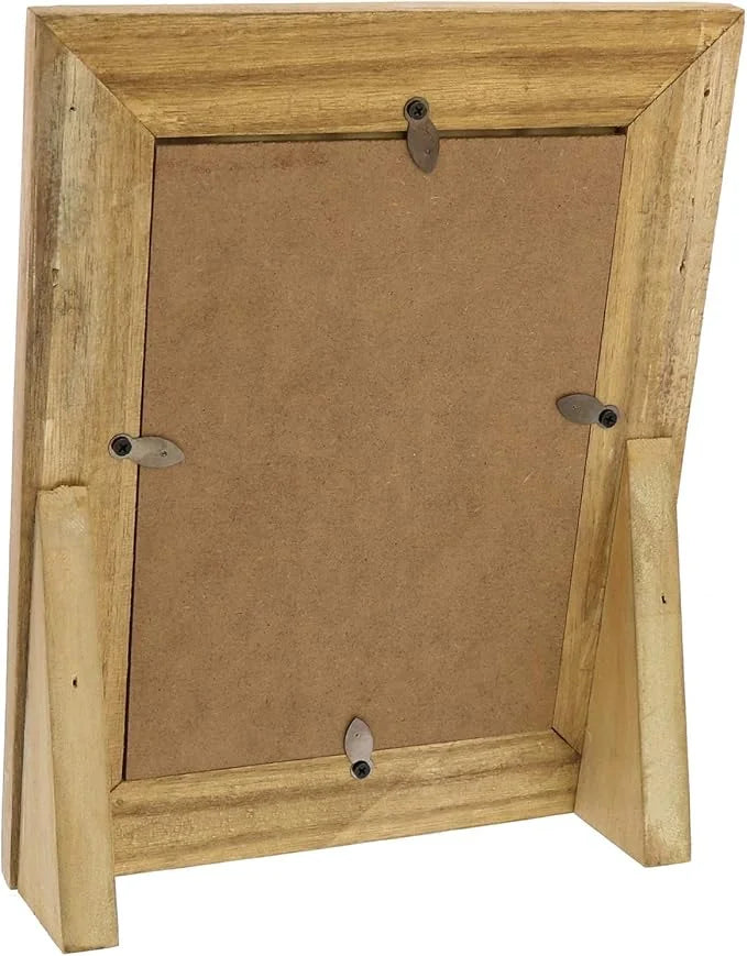 Wooden picture frame with stand, perfect for a boho decor style display