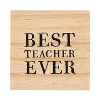 Wooden plaque with BEST TEACHER EVER on Treasure Box Earrings product display