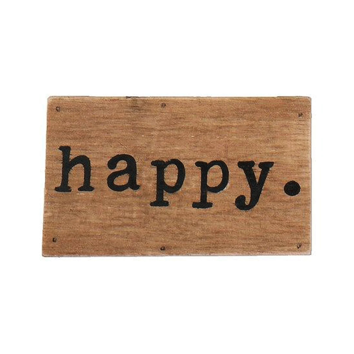 Wood block sign displaying the word Happy, perfect for Daisy Lane home decor