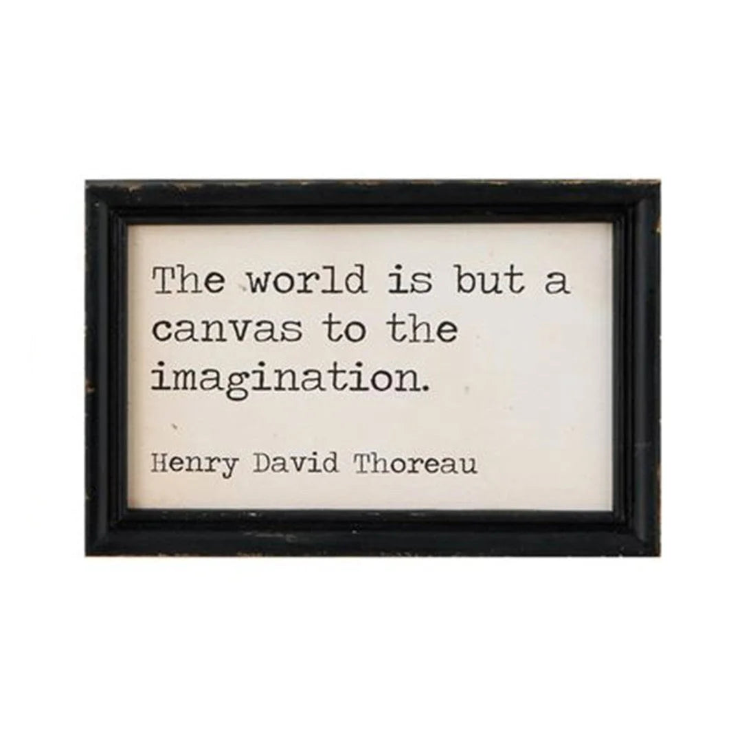 Beautiful framed quote wall decor titled The World Is But A Canvas To The Imagination