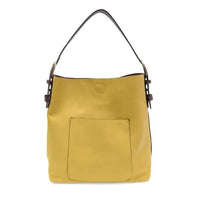 Yellow vegan leather classic hobo bag from Joy Susan featuring a spacious main bag design