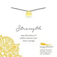 Yellow Strength Color Power Necklace featuring a yellow necklace with a gold pendant