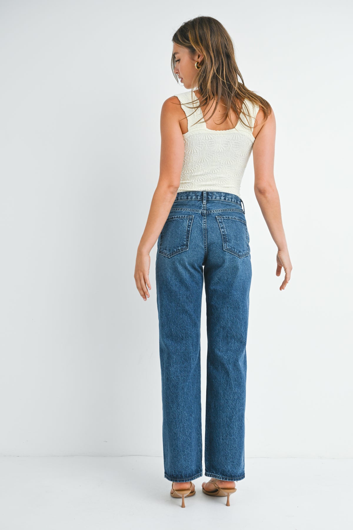 HIGH RISE RELAXED FIT STRAIGHT LEG JEANS