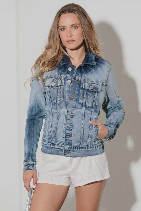 BLUE ACID WASH DENIM JACKET