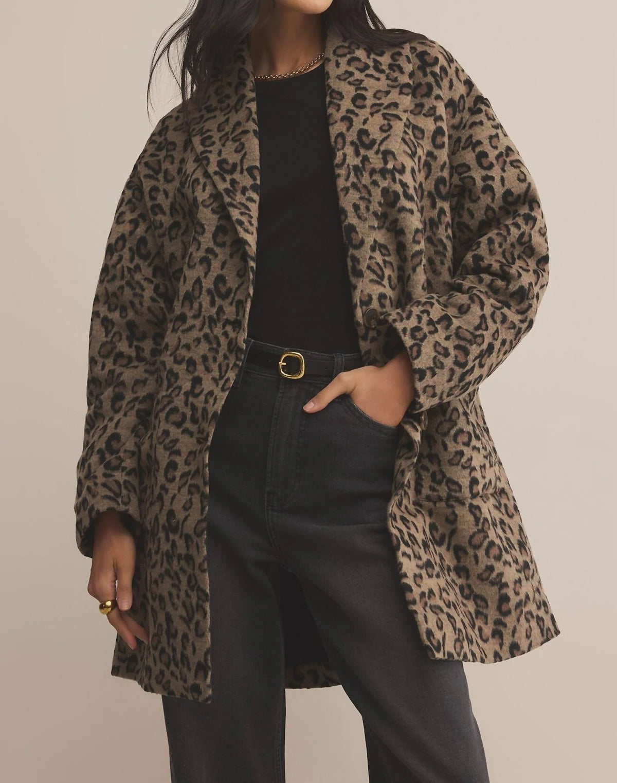 LENNON ANIMAL PRINT OVERSIZED COAT