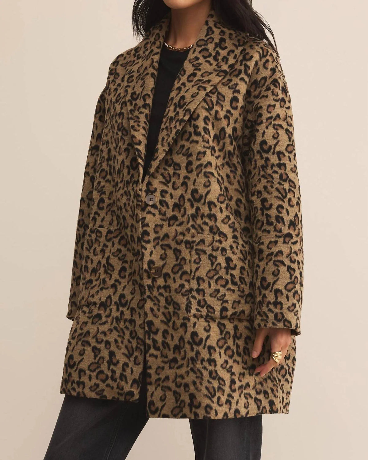 LENNON ANIMAL PRINT OVERSIZED COAT