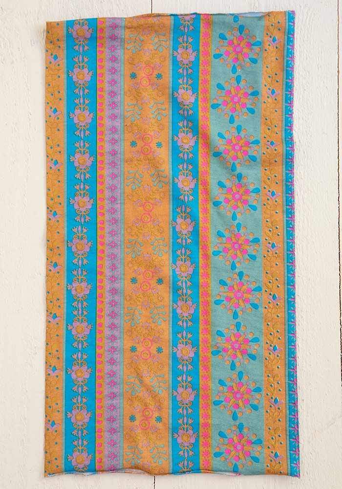 Aqua Floral Stripes Print Boho Bandeau - Boho Bandeau